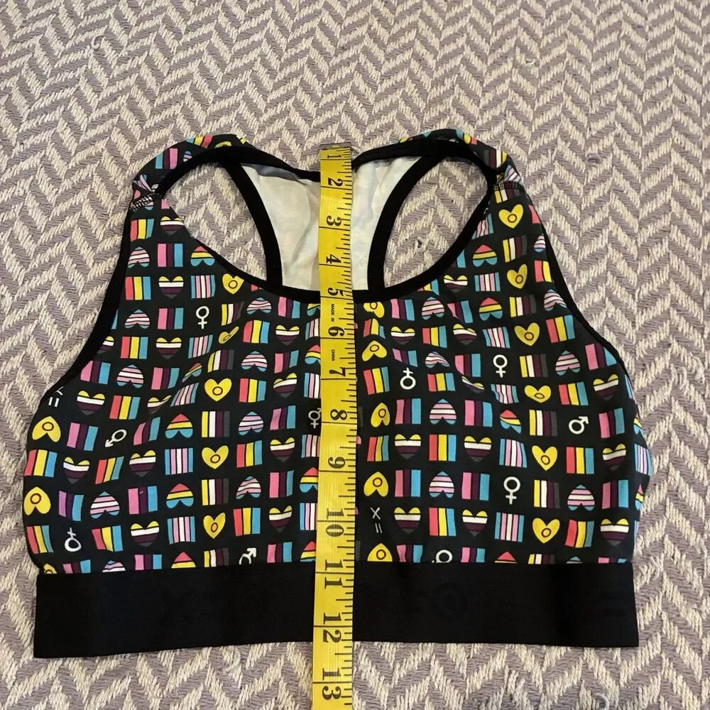TomboyX TAKE PRIDE Racerback SPORTS Bra LGBTQIA 🌈 RAINBOW FLAG SIZE M - Picture 6 of 9
